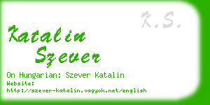 katalin szever business card